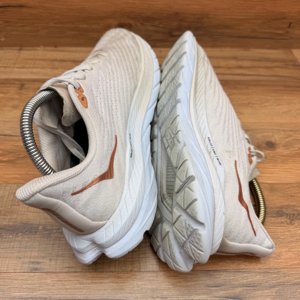 Hoka One One Mach 5 Sneaker Mens Size 8.5B White & Copper Running Shoes - Picture 4 of 8
